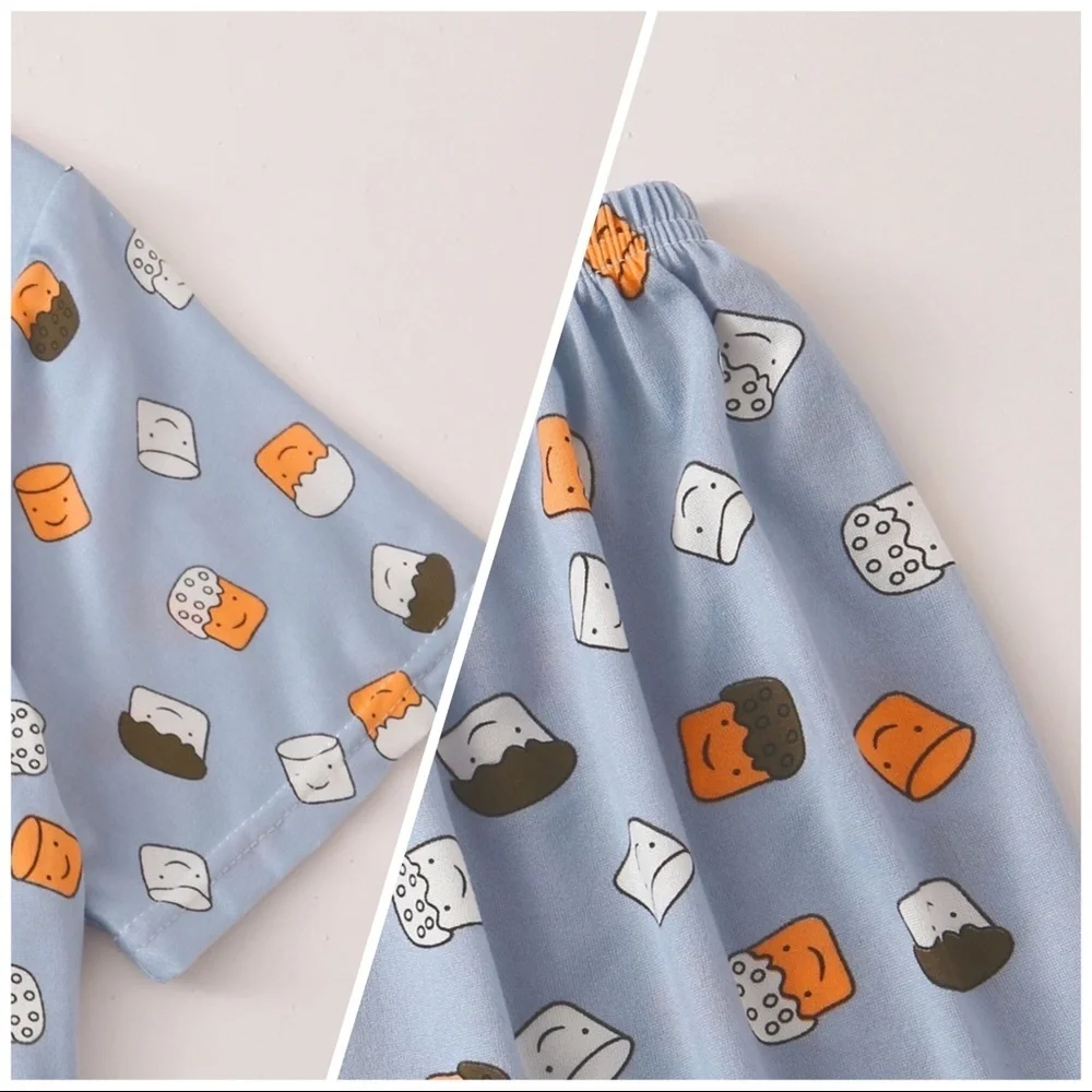 New Blue Tee & Shorts Pajama Set - Picture 3 of 4